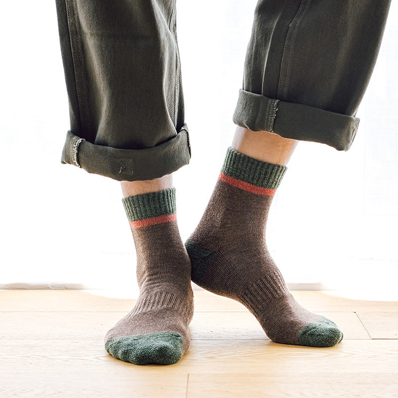 Men's Color-Matching Medium Tube Socks for Everyday Comfort