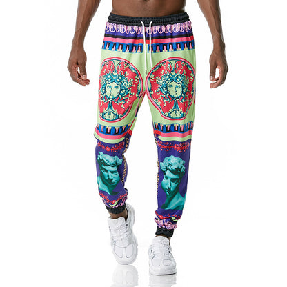 Retro Printed Jogging Pants for Casual Comfort and Trendy Vibes