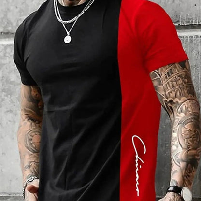 អាវយឺតដៃខ្លី Crew Neck Casual T-shirt for Men's Fashion Tops